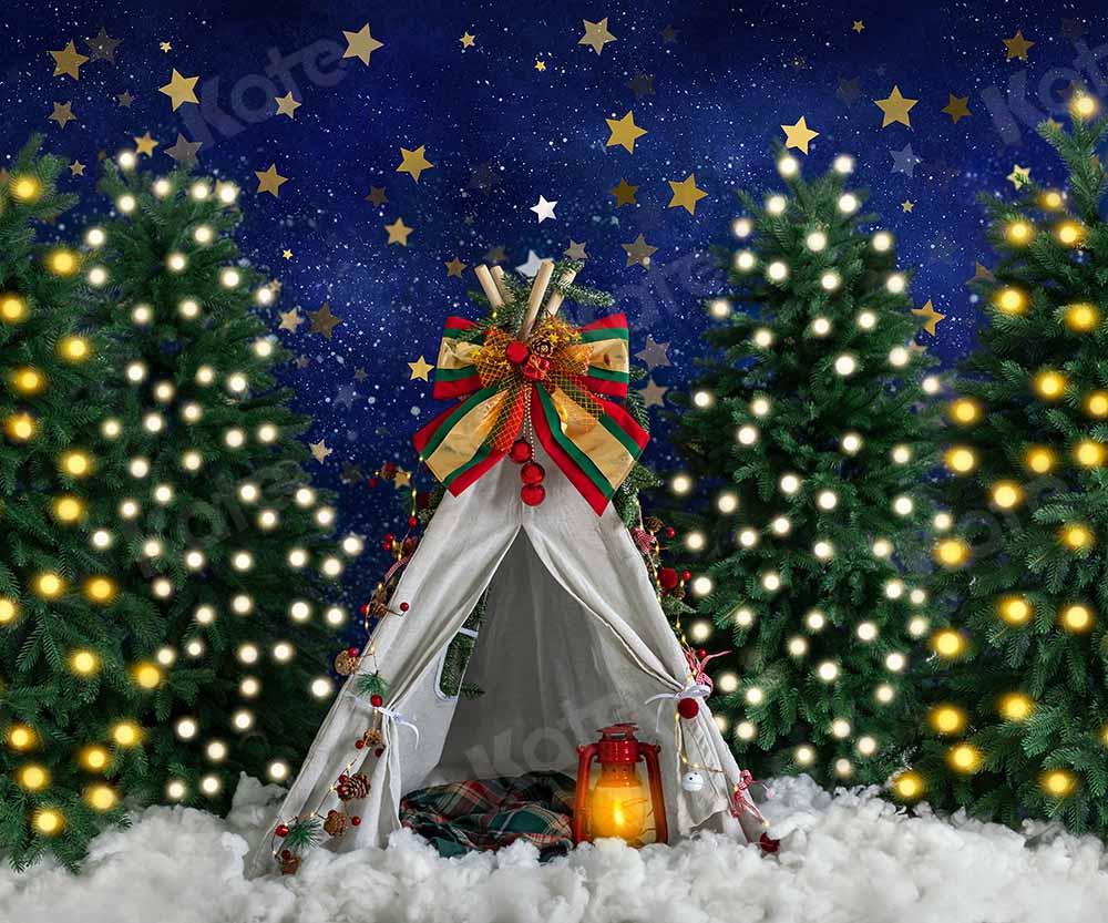 Kate Weihnachten Winter Hintergrund Zelt Stern Nacht von Emetselch - Kate Backdrop.de