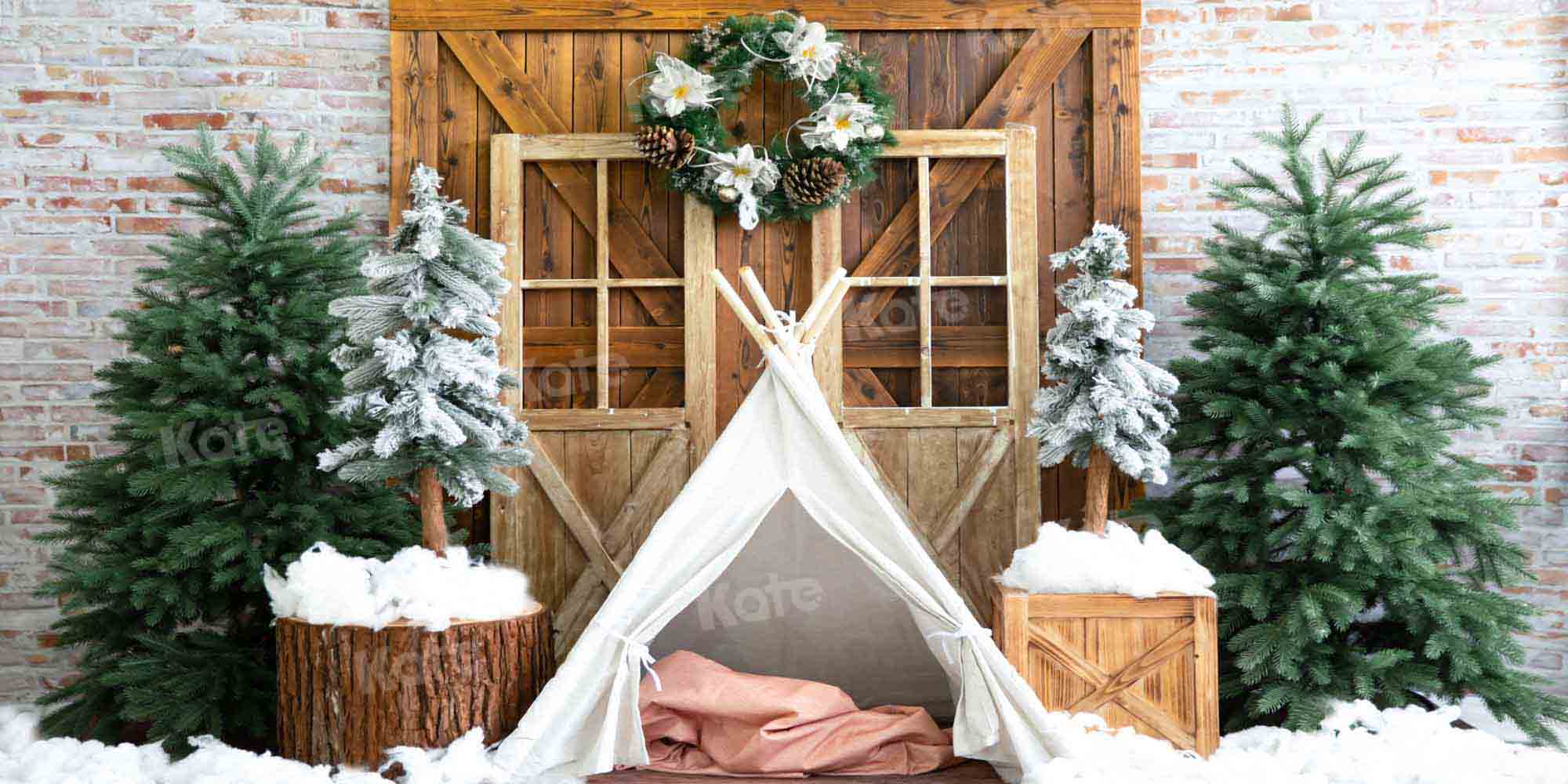 Kate Weihnachten Schnee Hintergrund Winterzelt von Emetselch - Kate Backdrop.de