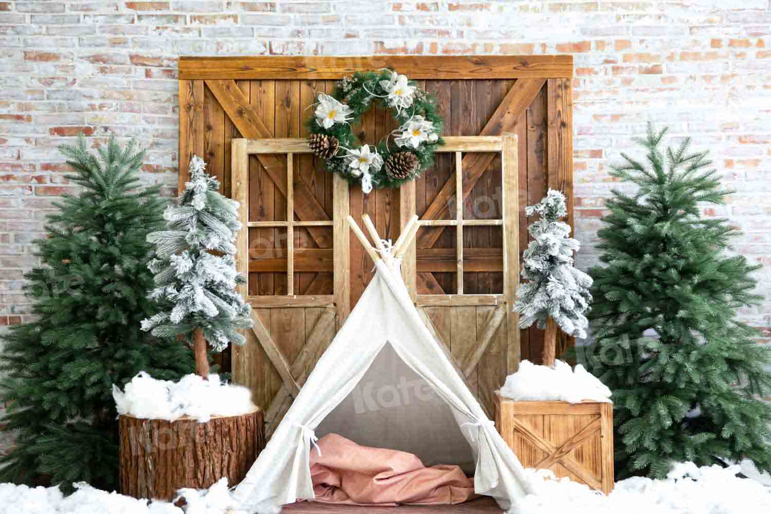 Kate Weihnachten Schnee Hintergrund Winterzelt von Emetselch - Kate Backdrop.de