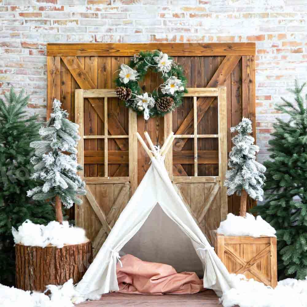 Kate Weihnachten Schnee Hintergrund Winterzelt von Emetselch - Kate Backdrop.de