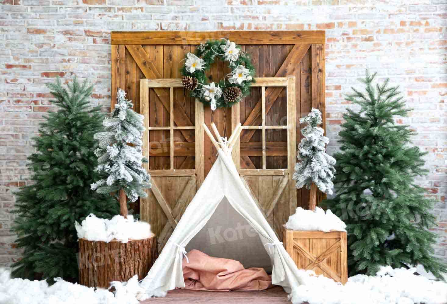 Kate Weihnachten Schnee Hintergrund Winterzelt von Emetselch - Kate Backdrop.de