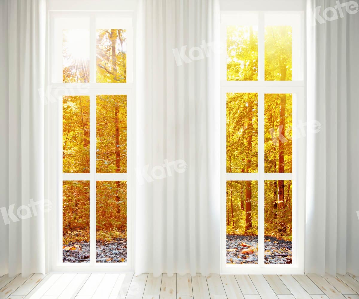 Kate Herbst Wald Fenster Hintergrund für Fotografie von Chain Photography - Kate Backdrop.de