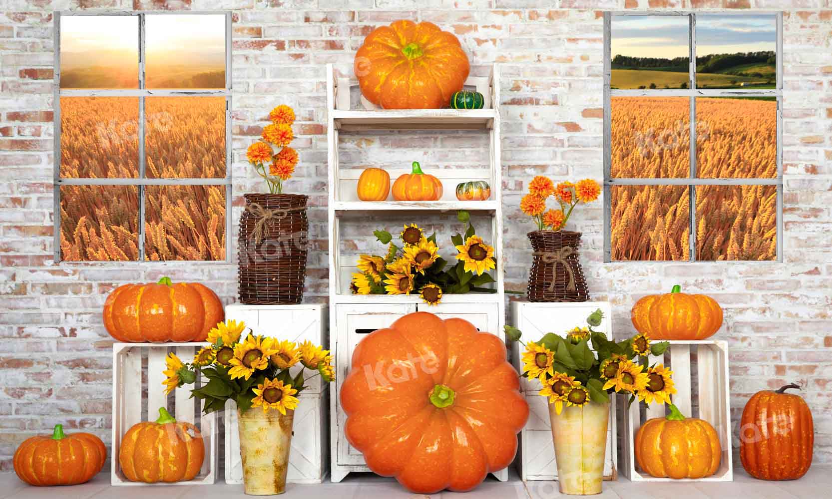 Kate Herbst Kürbis Hintergrund Halloween Wand von Emetselch - Kate Backdrop.de