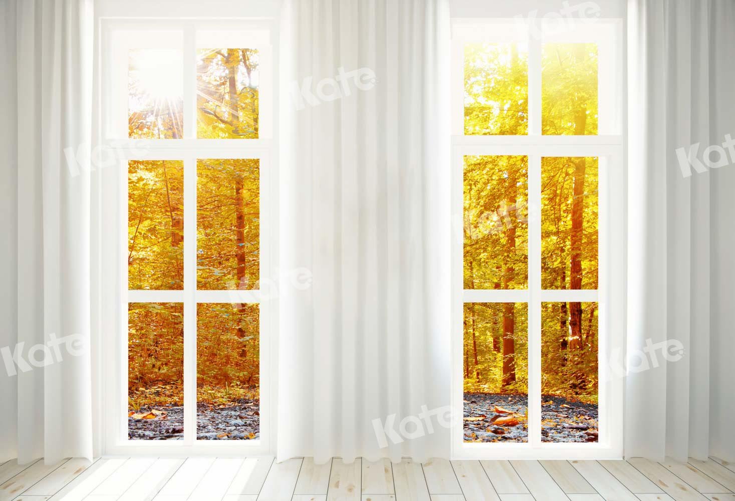 Kate Herbst Wald Fenster Hintergrund für Fotografie von Chain Photography - Kate Backdrop.de