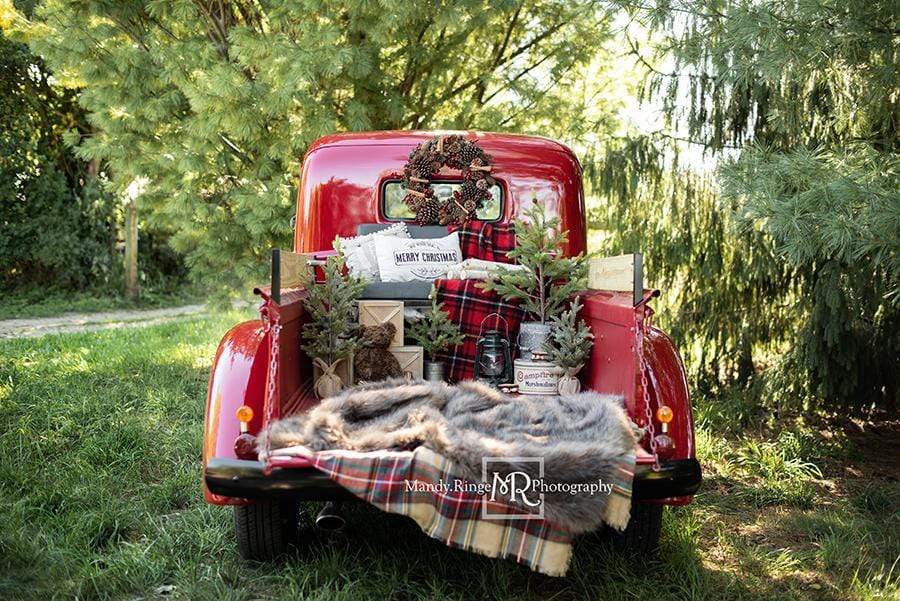 Kate Rot Weihnachten Truck Hintergrund von Mandy Ringe Photography - Kate Backdrop.de