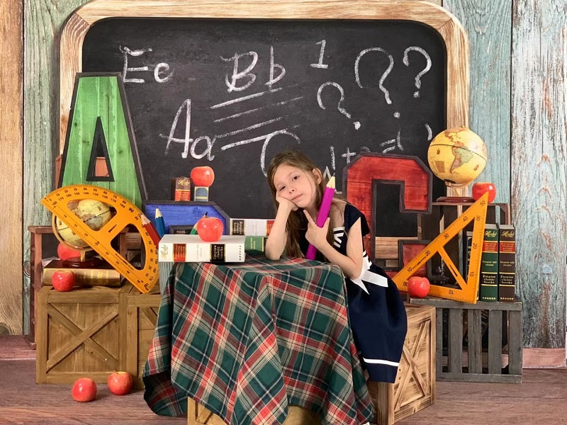 Kate schulanfang Schule Sommer Tafel Bunter ABC Hintergrund Geburtstag von Emetselch - Kate Backdrop.de