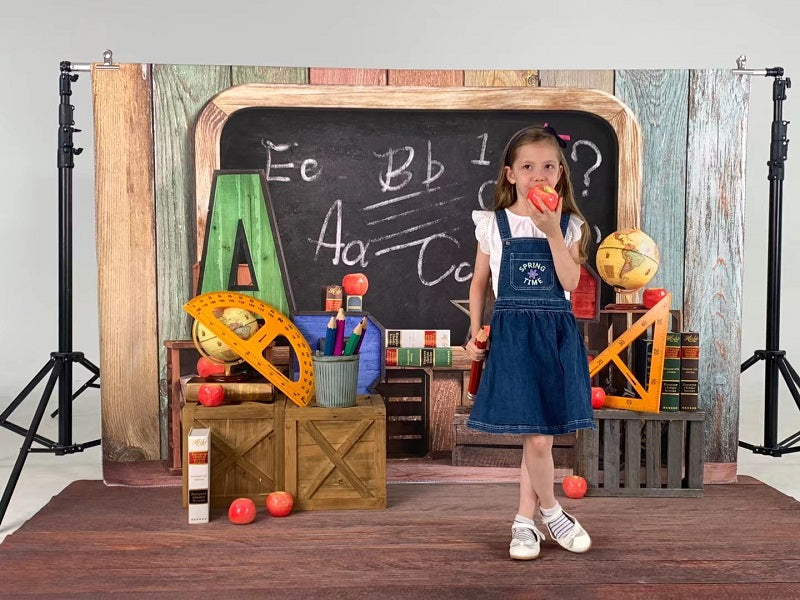 Kate schulanfang Schule Sommer Tafel Bunter ABC Hintergrund Geburtstag von Emetselch - Kate Backdrop.de