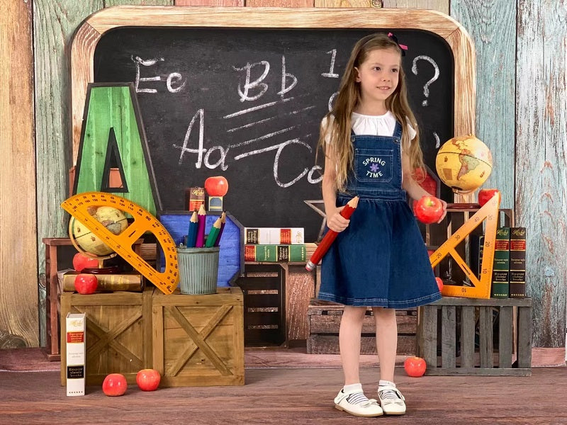Kate schulanfang Schule Sommer Tafel Bunter ABC Hintergrund Geburtstag von Emetselch - Kate Backdrop.de
