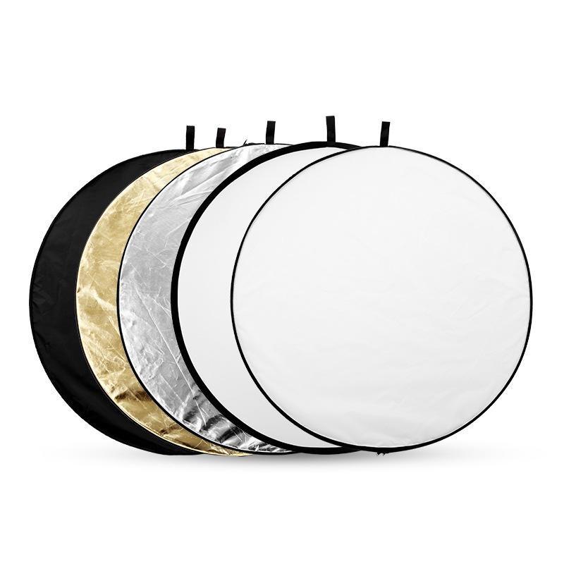 Katebackdrop:5-In-1 Gold&Silver Light Round Photography Reflector For Studio Multi Photo Disc 24" 60Cm
