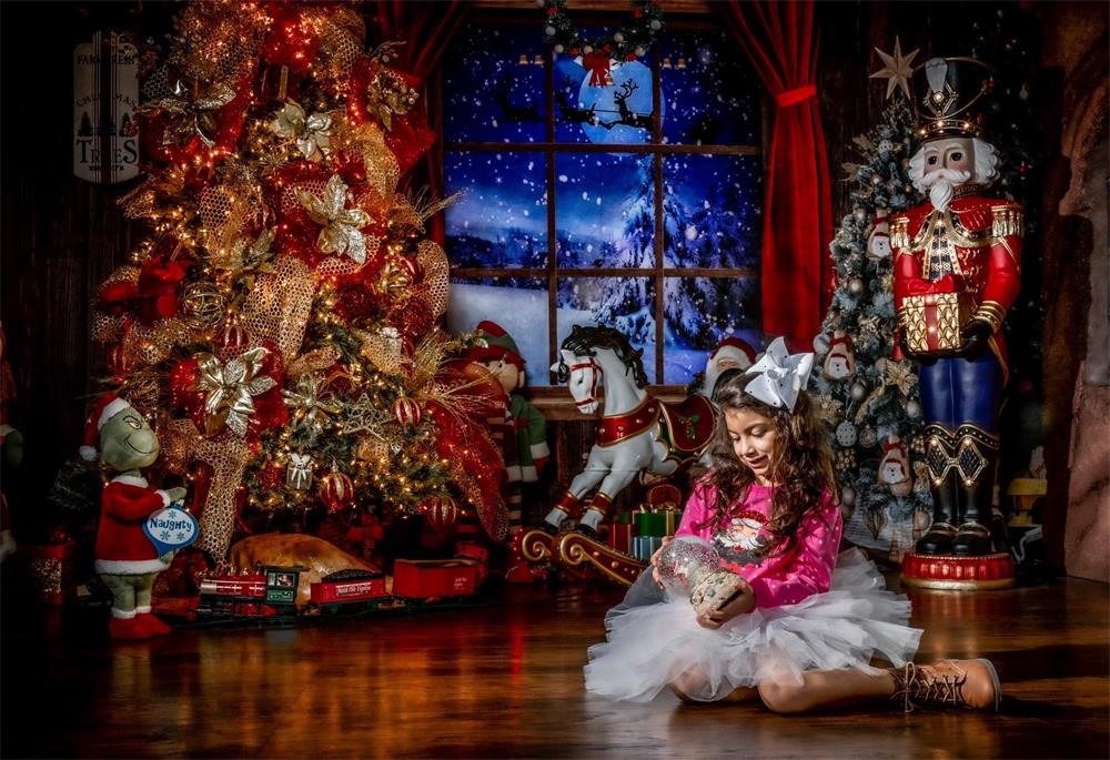 Kate Weihnachten Bäume Innenfenster Hintergrundzimmer - Kate Backdrop.de