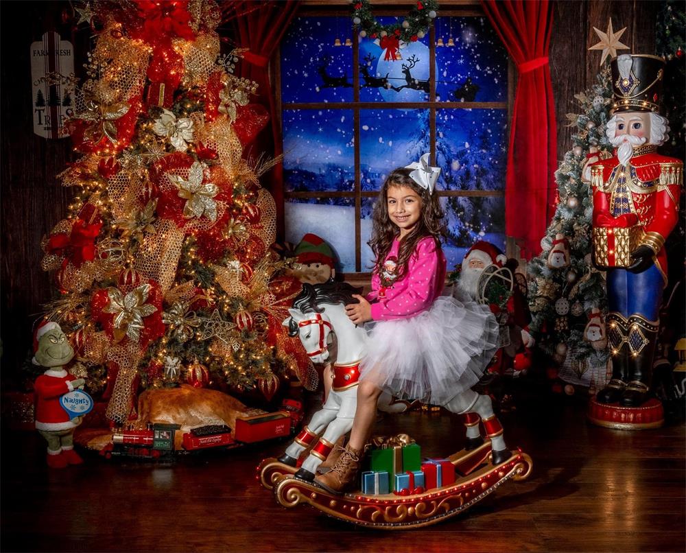 Kate Weihnachten Bäume Innenfenster Hintergrundzimmer - Kate Backdrop.de