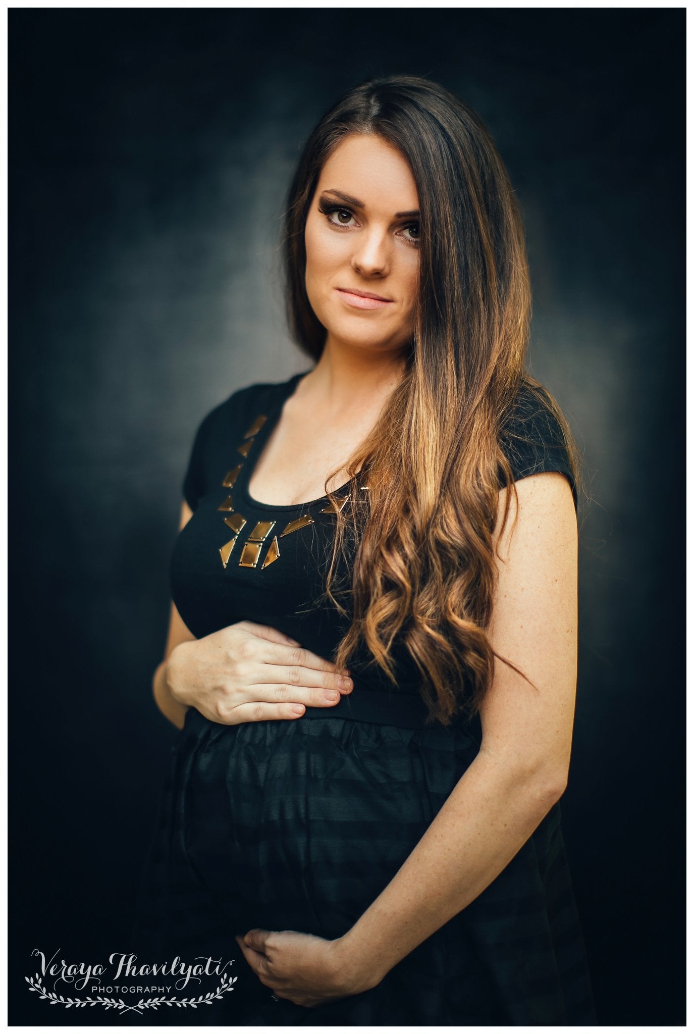 Kate Dunkel Schwarz Textur Hintergrund für Fotografie verschwommen unscharf - Katebackdrop.de