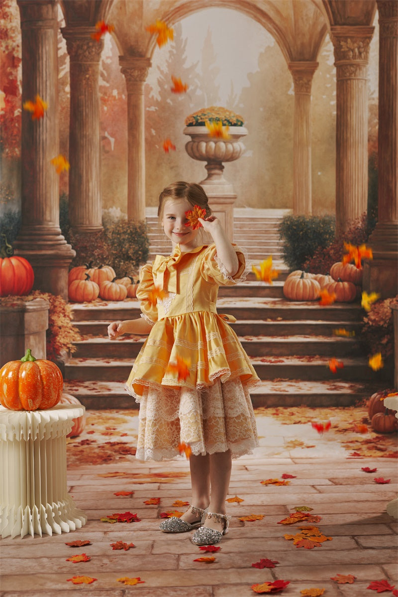 KateHerbst liches Kürbisfarbenes Schleifenkleid - Kate Backdrop.de
