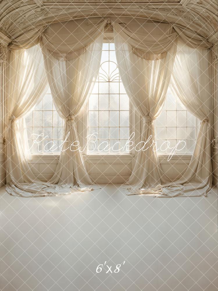 Kate Klassisch Fenster Vorhang Creme Hintergrund Entworfen von Emetselch - Kate Backdrop.de