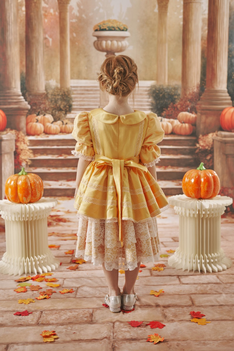 KateHerbst liches Kürbisfarbenes Schleifenkleid - Kate Backdrop.de