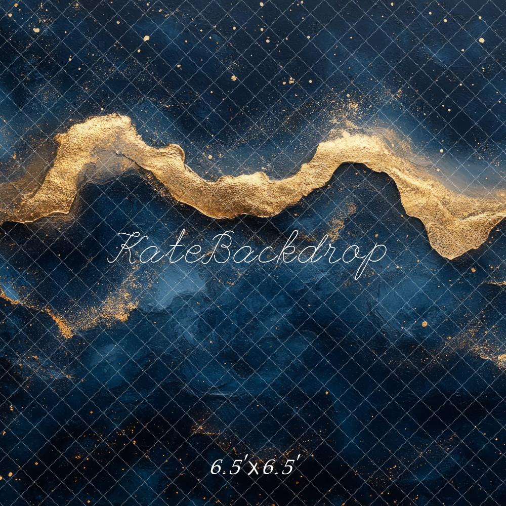 Kate Abstrakt Goldstruktur Blau Hintergrund Entworfen von Mini MakeBelieve - Kate Backdrop.de