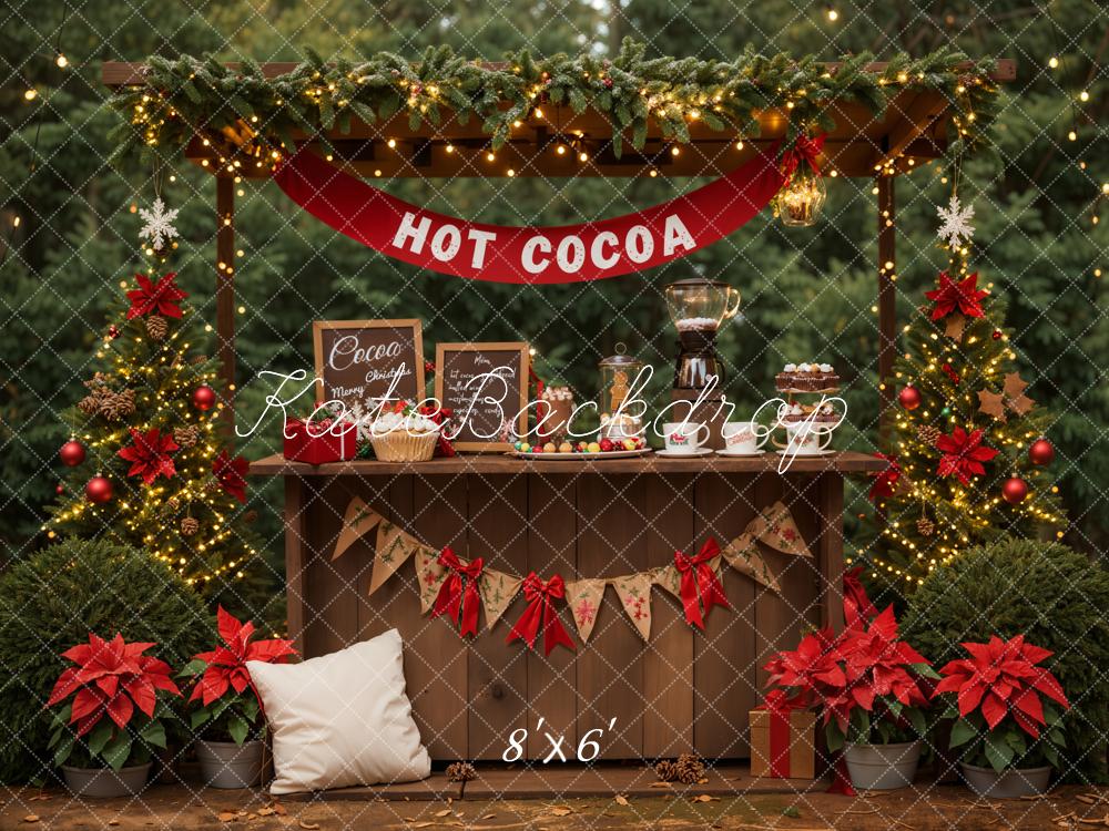Kate Weihnachten Schoko Stand Tannen Rot Hintergrund Entworfen von Emetselch