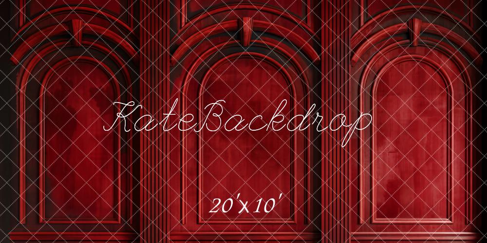 Kate Vintage Rote Wand Bogen Hintergrund Entworfen von Chain - Kate Backdrop.de