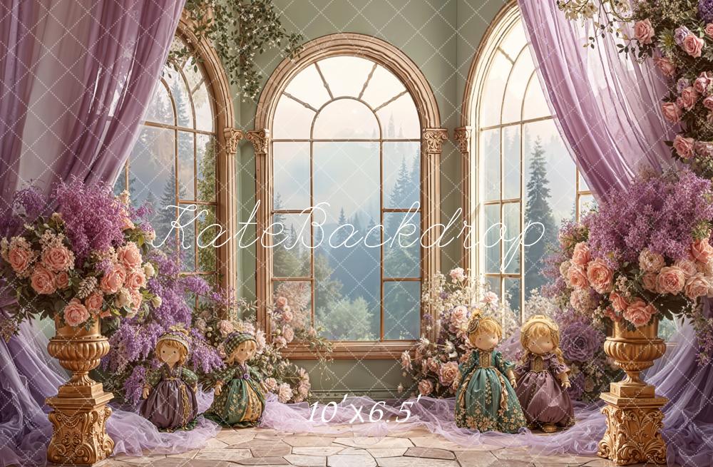 Kate Prinzessin Blumen Fenster Vintage Fleece Hintergrund Entworfen von Emetselch