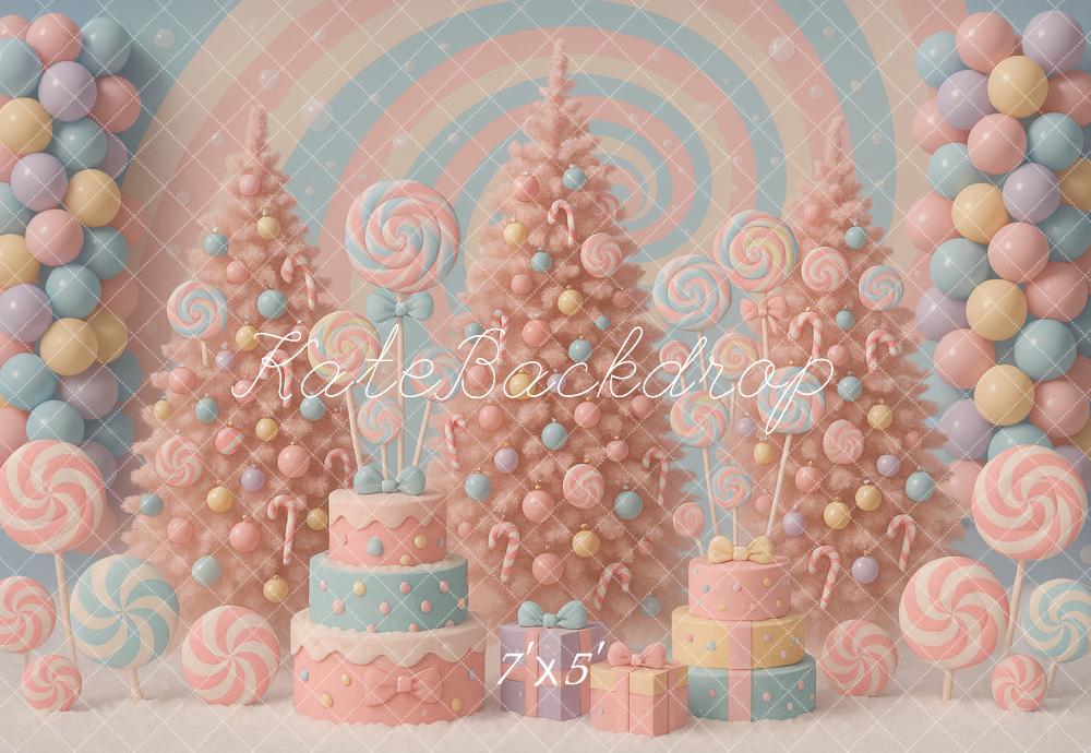 Kate Weihnachten Zuckerwald Lollis Pastell Hintergrund Entworfen von Ashley Paul