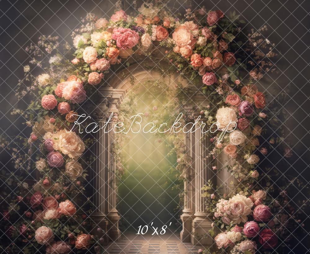 Kate Romantisch Blumen Bogen Säulen Fleece Hintergrund Entworfen von Emetselch - Kate Backdrop.de