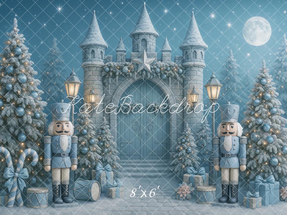 Kate Weihnachten Schloss Nussknacker Blau Hintergrund Entworfen von Ashley Paul