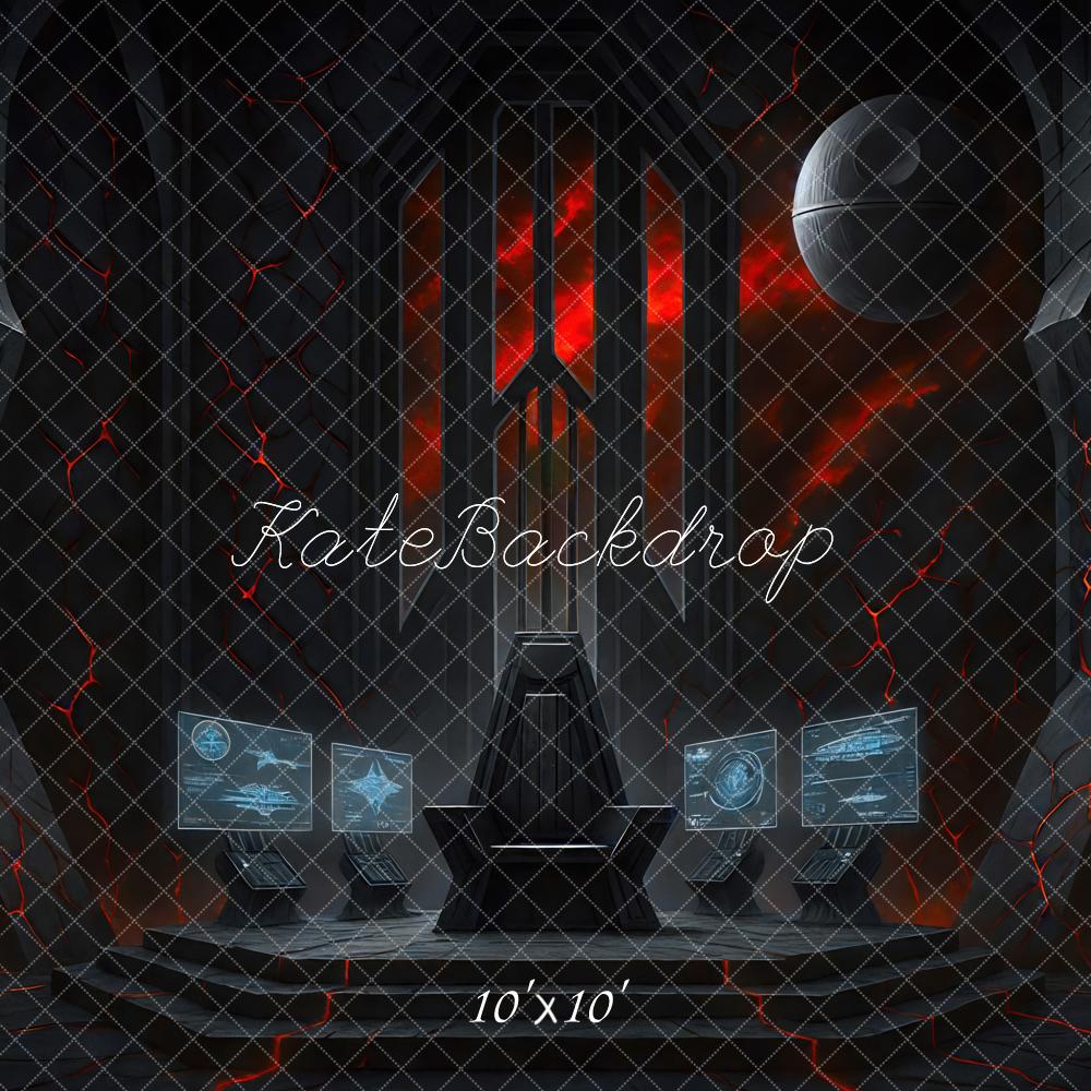 Kate Science-Fiction Thronsaal Rot Schwarz Hintergrund Entworfen von Mini MakeBelieve - Kate Backdrop.de