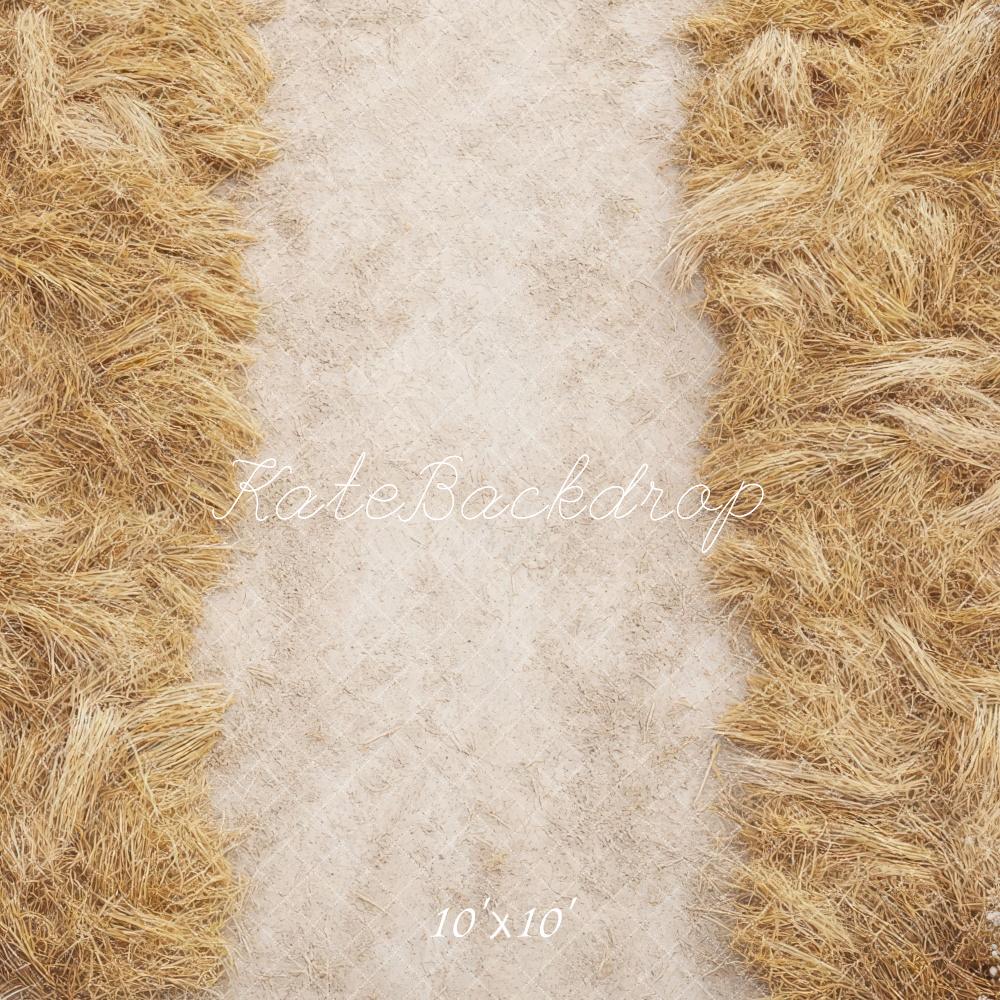 Kate Herbst Stroh Blumen Natürlich Hintergrund Entworfen von Mini MakeBelieve