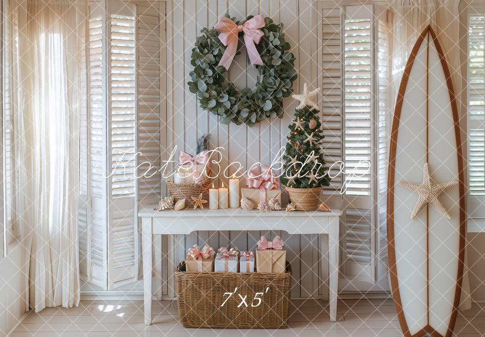 Kate Weihnachten Küste Geschenk Surfbretter Hintergrund Entworfen von Mini MakeBelieve - Kate Backdrop.de