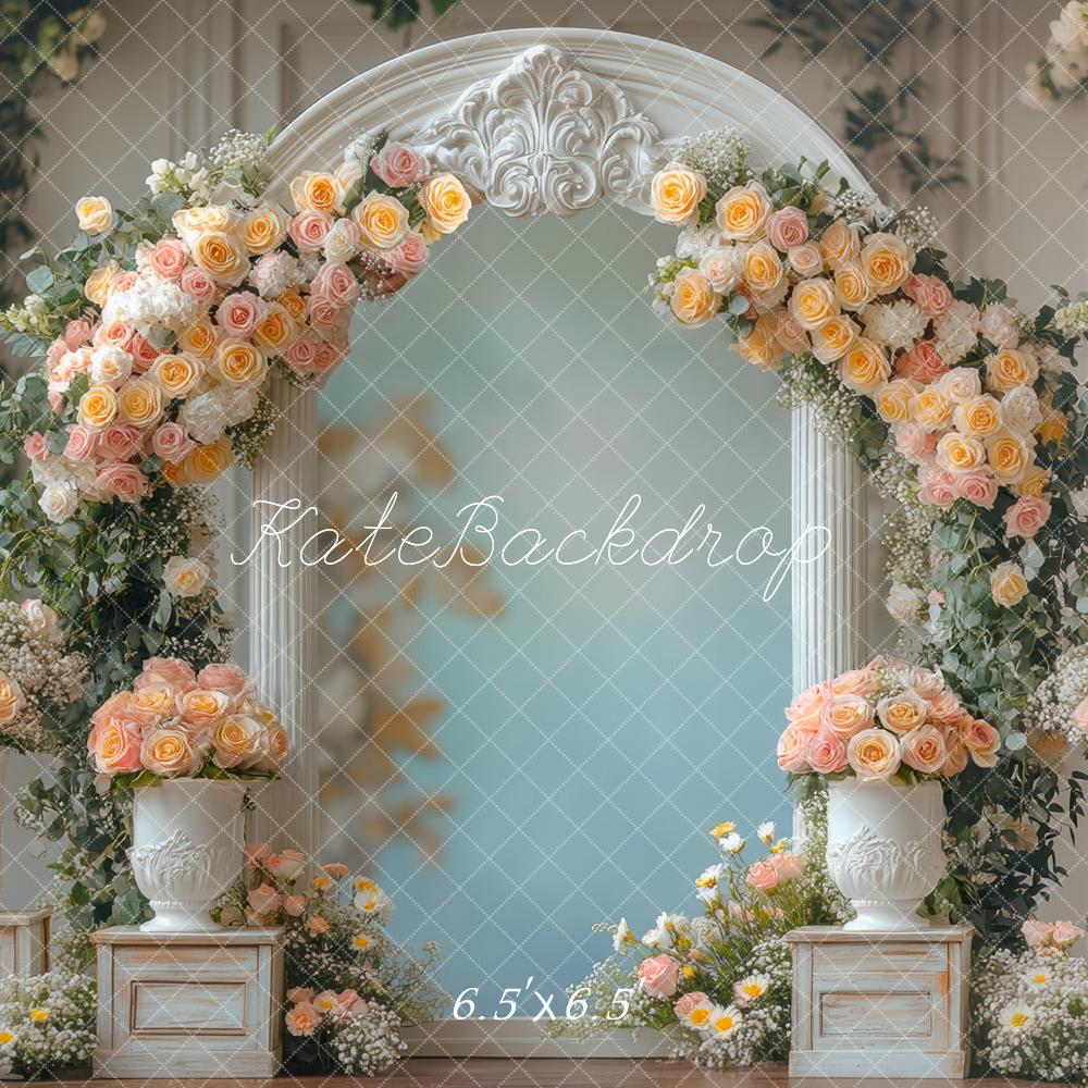 Kate Hochzeit Blumendekor Bogen Pastell Hintergrund Entworfen von Mini MakeBelieve - Kate Backdrop.de