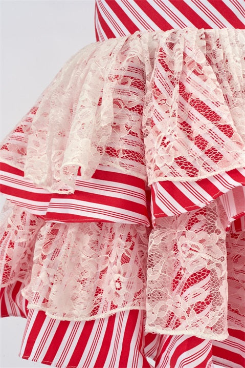 Kate Weihnachten Zuckerstange Rot Gestreiftes Mädchen Kleid für Fotografie - Kate Backdrop.de