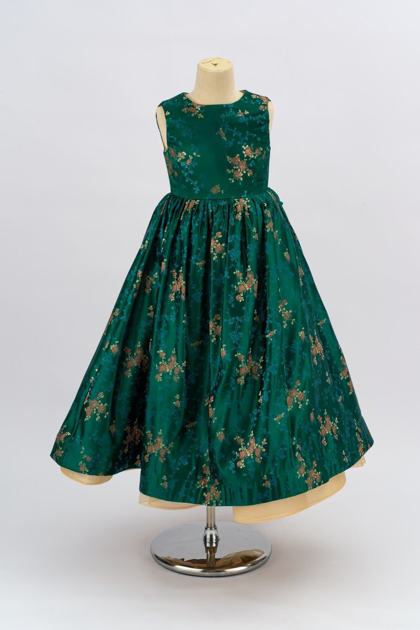 Kate Couture Grün Blumen Prinzessin Mädchen Kleid für Fotografie - Kate Backdrop.de