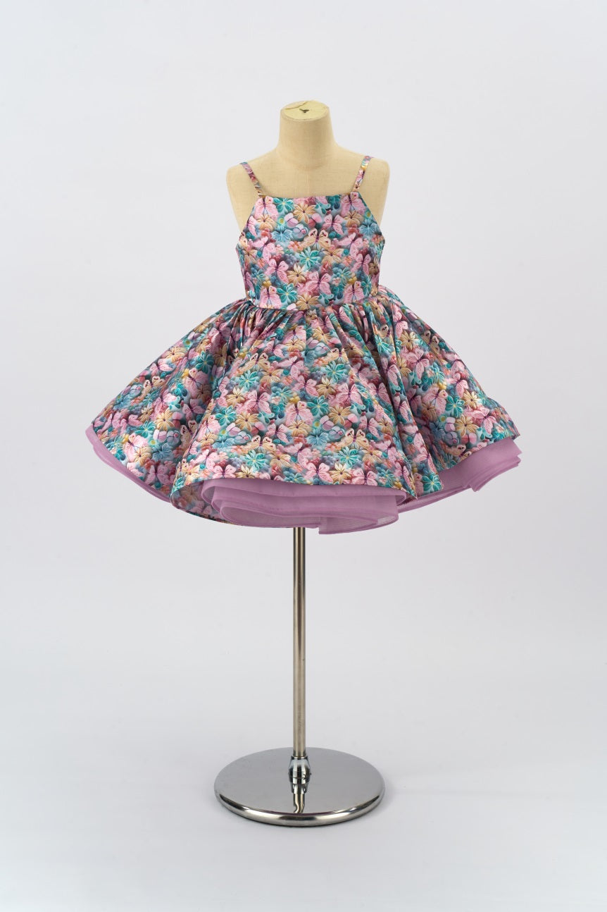 Kate Bedrucktes lila Schmetterling Mädchen Kleid für Fotografie - Kate Backdrop.de
