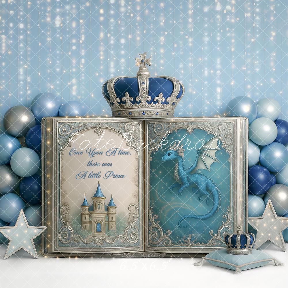 Kate Neugeborenes Märchenbuch Drache Blau Hintergrund Entworfen von Ashley Paul - Kate Backdrop.de
