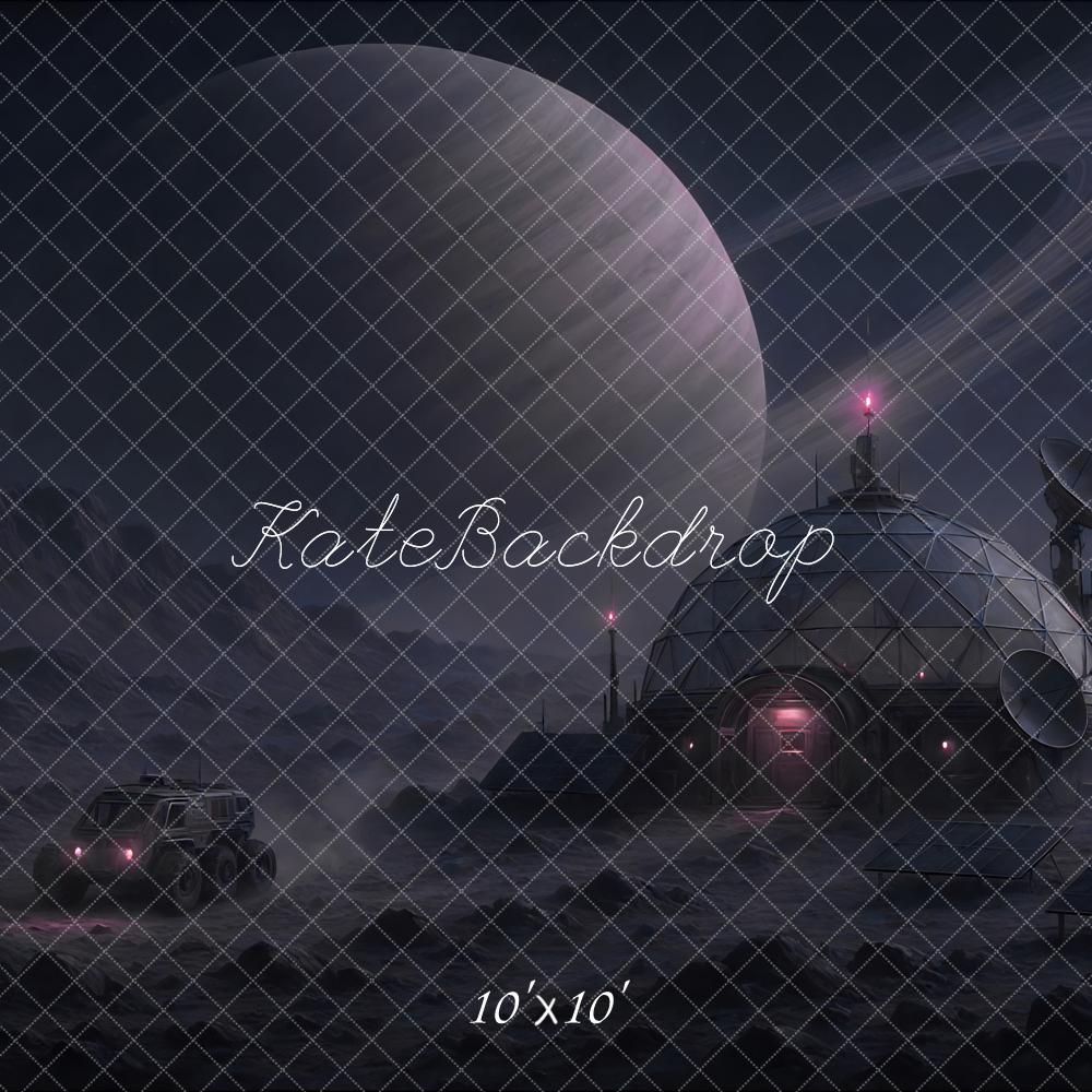 Kate Science Fiction Planet Raumstation Nacht Hintergrund Entworfen von Mini MakeBelieve - Kate Backdrop.de