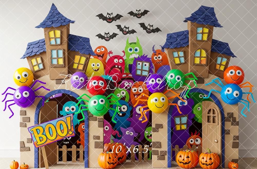 Kate Halloween Schloss Bunte Monster Hintergrund Entworfen von Patty Roberts