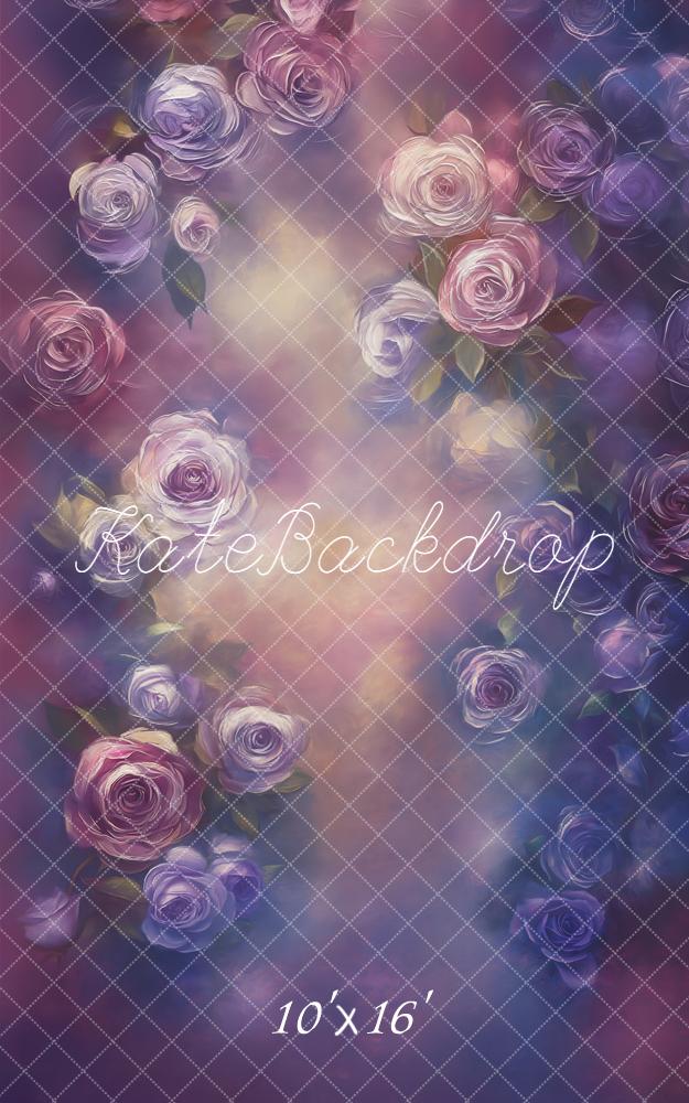 Kate Blumen Rosen Lila Pastell Hintergrund Entworfen von Emetselch - Kate Backdrop.de