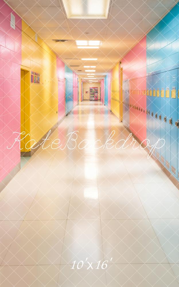Kate Zurück Zur Schule Flur Spind Bunt Hintergrund Entworfen von Emetselch - Kate Backdrop.de