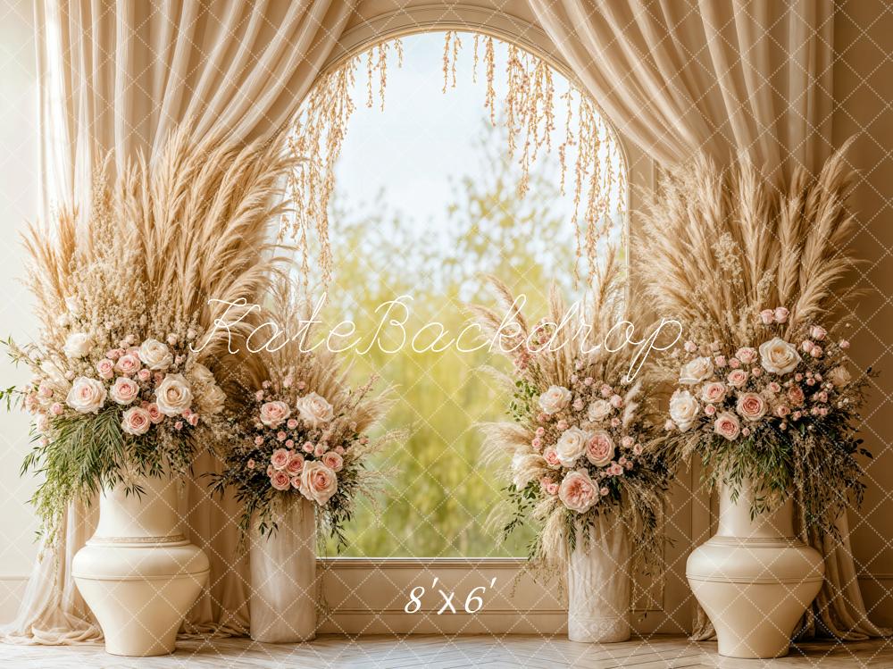 Kate Hochzeit Blumen Bögen Beige Hintergrund Entworfen von Emetselch