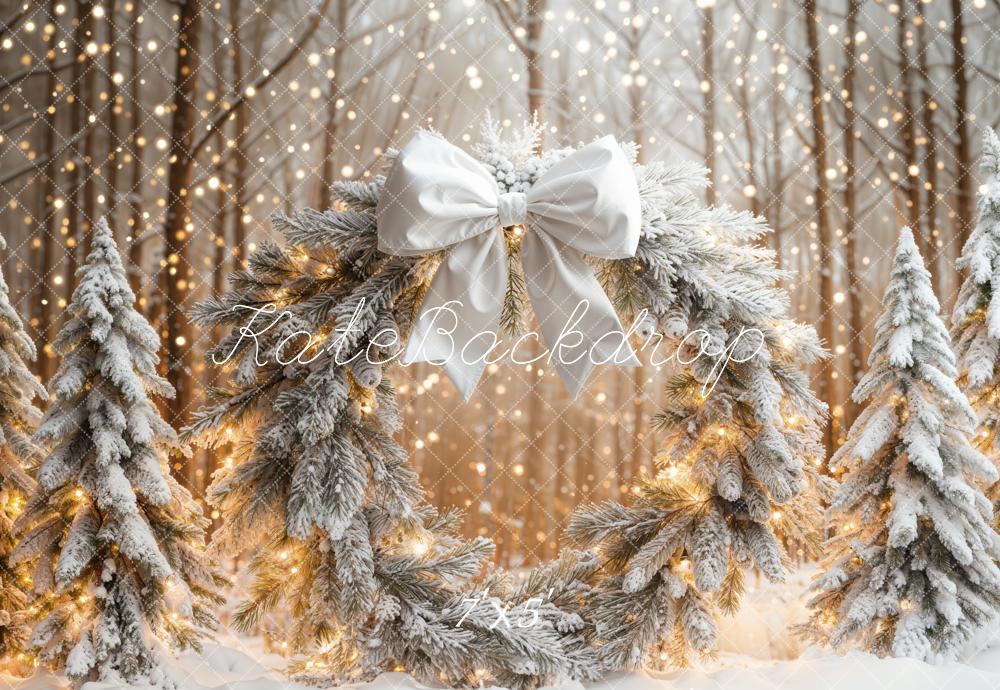 Kate Weihnachten Kranz Schnee Wald Hintergrund Entworfen von Emetselch - Kate Backdrop.de