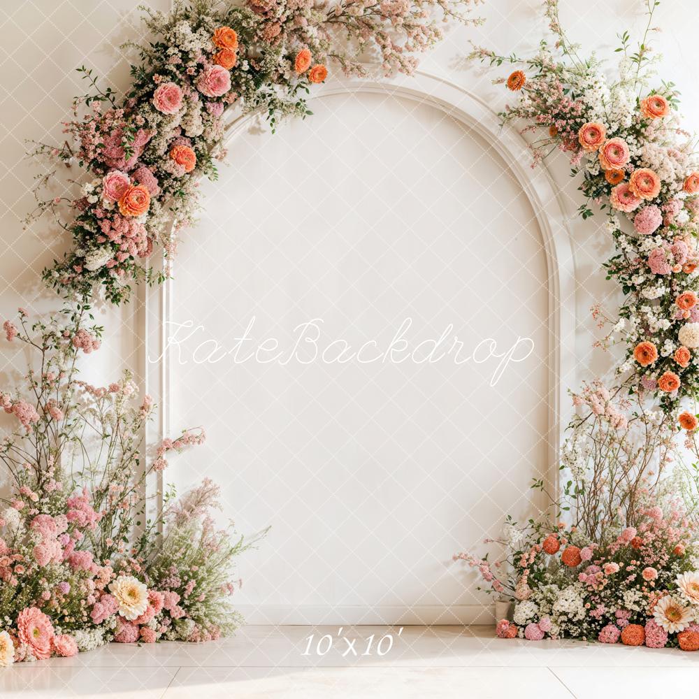 Kate Hochzeit Blumenbogen Weiß Rosa Hintergrund Entworfen von Emetselch
