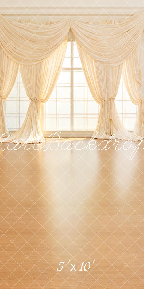 Kate Kombi Elegant Fenster Gardinen Beige Hintergrund Entworfen von Emetselch - Kate Backdrop.de