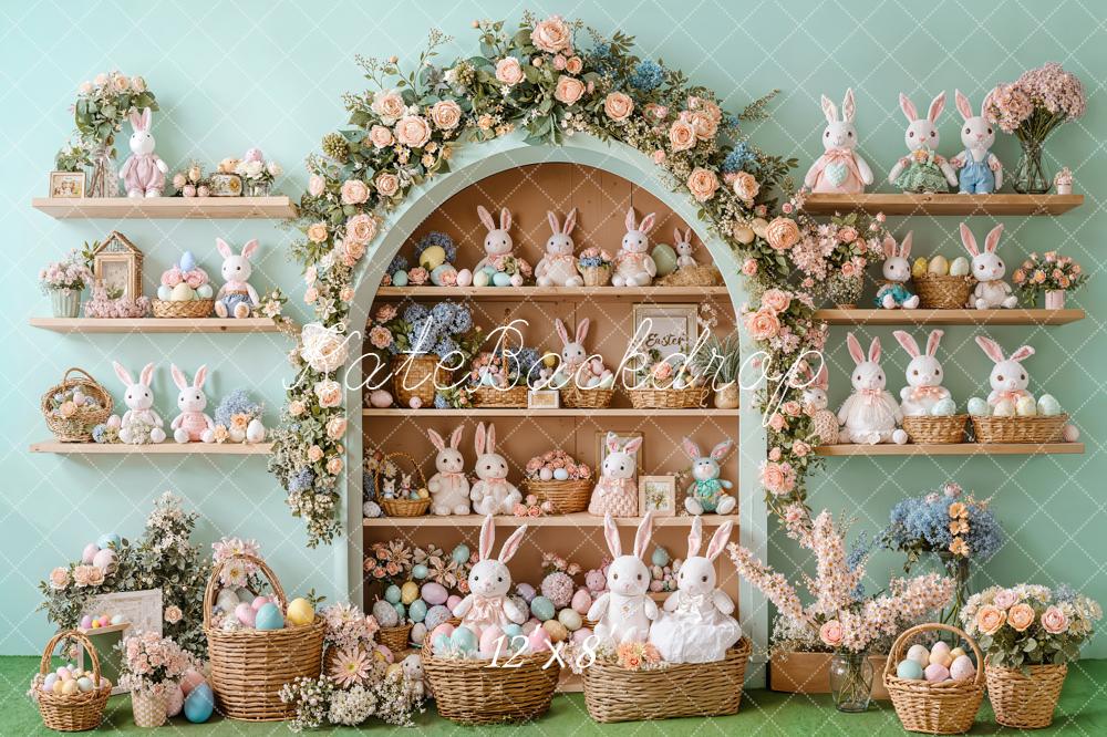 Kate Ostern Hase Eier Blumen Pastell Hintergrund Entworfen von Emetselch