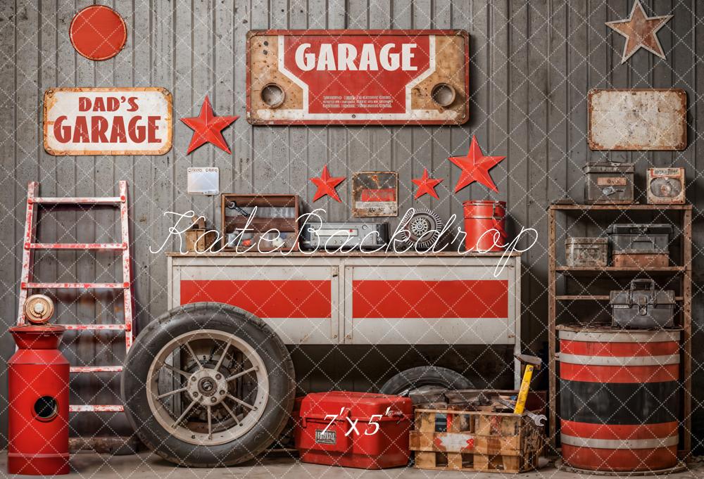 Kate Garage Werkzeug Rot Vintage Hintergrund Entworfen von Emetselch