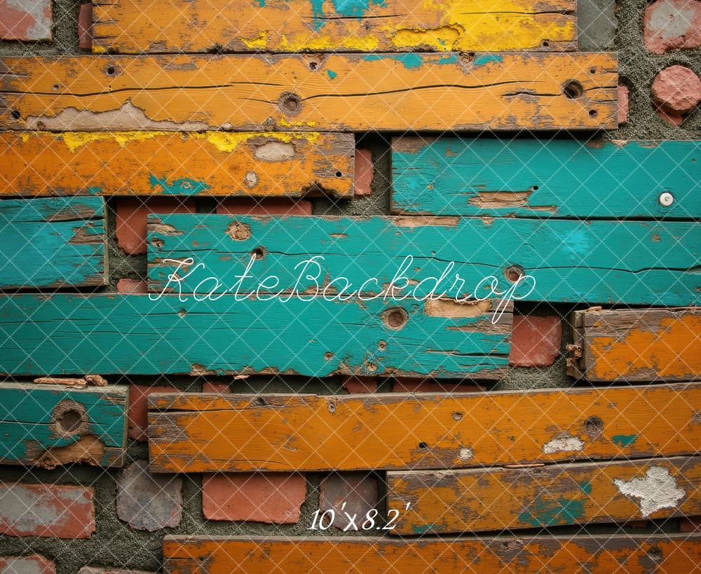 Kate Holz Backstein Used Look Hintergrund Entworfen von Laura Bybee - Kate Backdrop.de