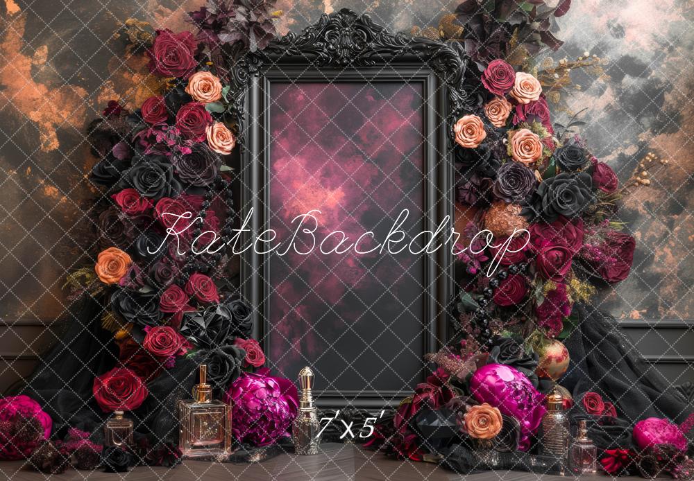 Kate Fine Art Spiegel Rosen Dunkel Hintergrund Entworfen von Mini MakeBelieve - Kate Backdrop.de