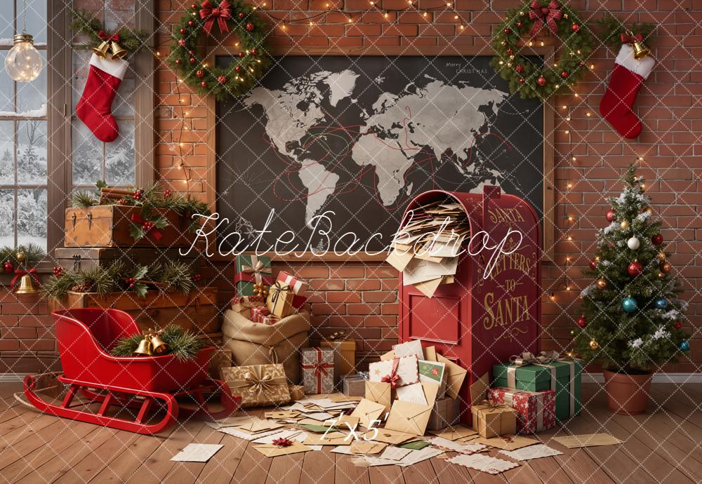 Kate Weihnachten Briefe Santa Ziegel Modern Hintergrund Entworfen von Emetselch