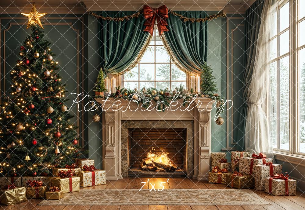 Kate Weihnachten Baum Kamin Geschenke Hintergrund Entworfen von Emetselch