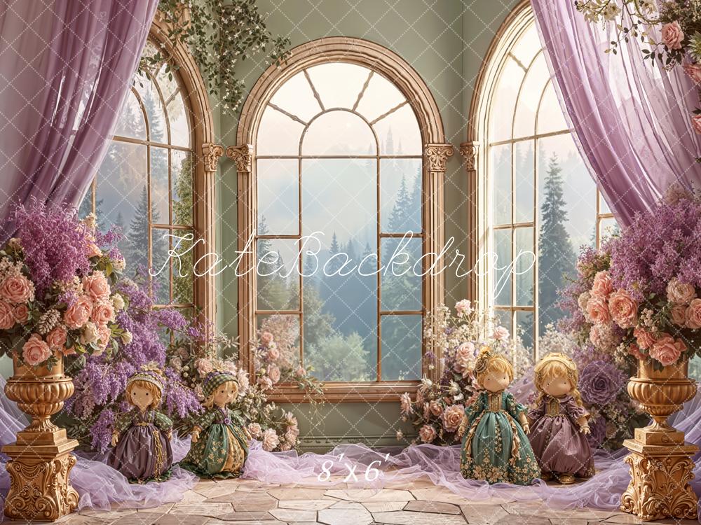 Kate Prinzessin Blumen Fenster Vintage Fleece Hintergrund Entworfen von Emetselch