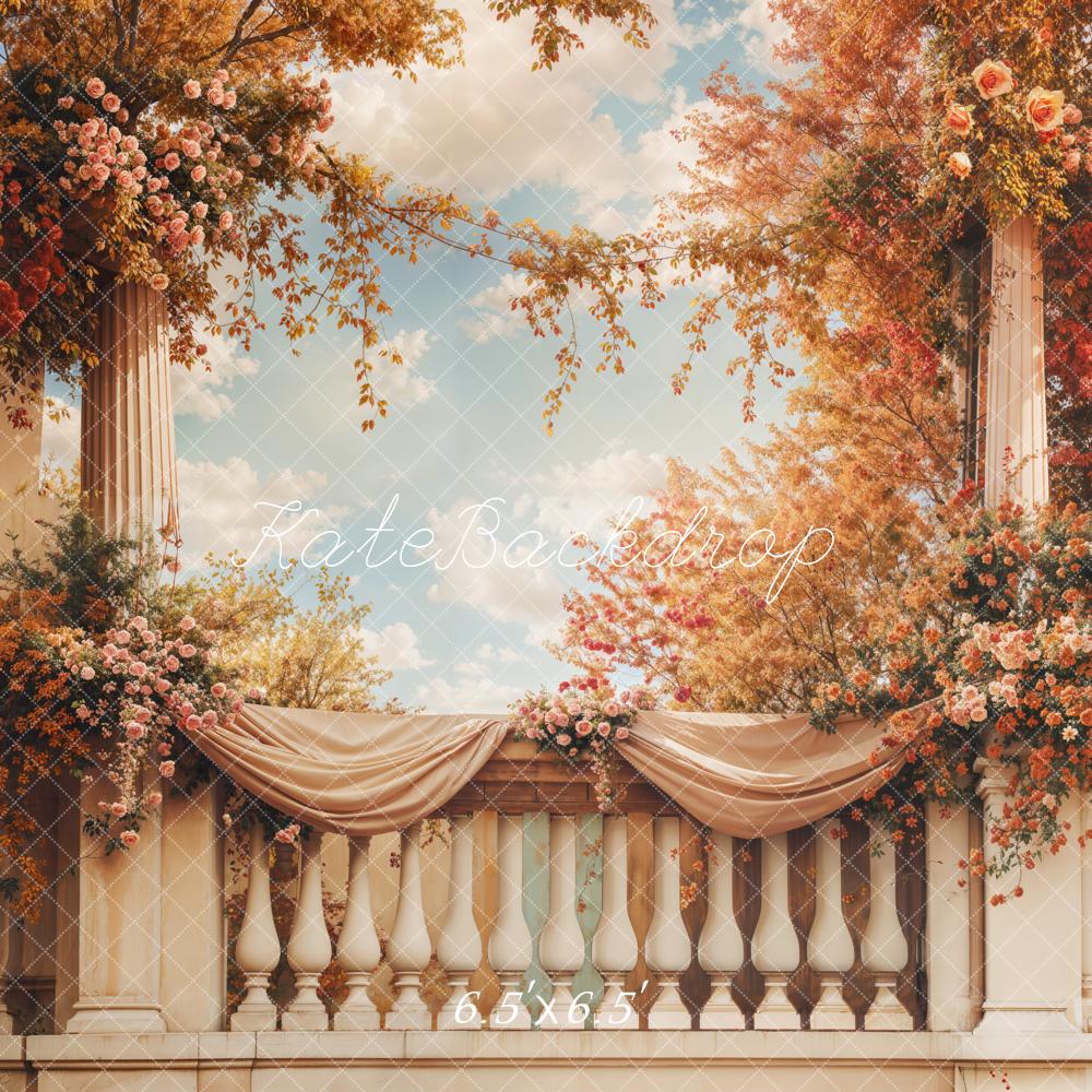 Kate Herbst Balkon Blumen Romantisch Hintergrund Entworfen von Emetselch